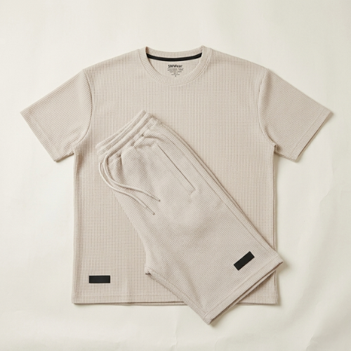 Men's Textured Essential Tee & Relaxed Shorts Set